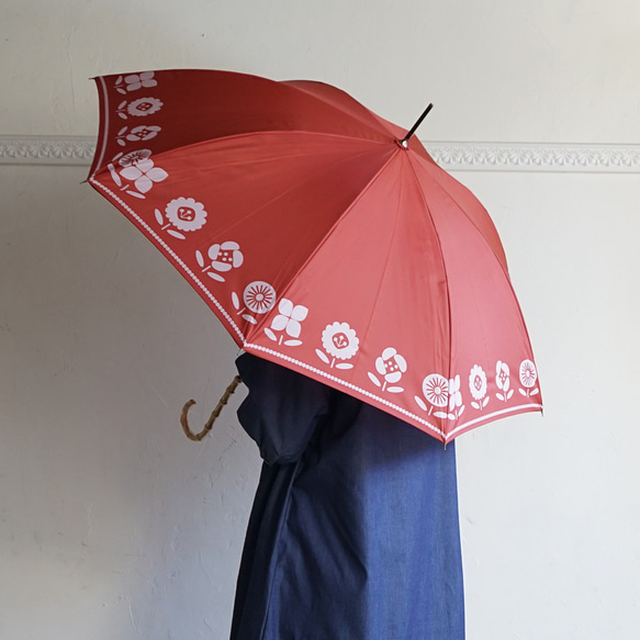竹傘花盆 紅色 防曬防雨長傘 ALCEDO 161029 陽傘傘 第9張的照片