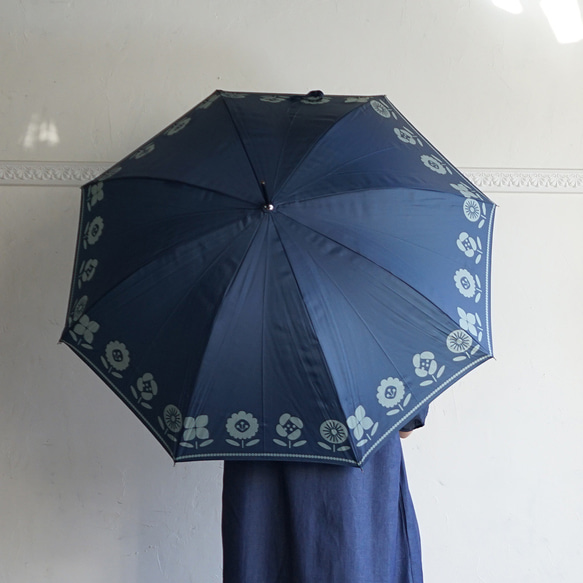 竹傘花盆海軍藍長傘晴雨兩用 ALCEDO 161030 遮陽傘雨傘 第7張的照片