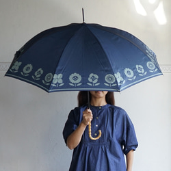 竹傘花盆海軍藍長傘晴雨兩用 ALCEDO 161030 遮陽傘雨傘 第1張的照片