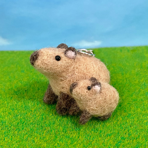 親子カピバラのキーホルダー・ストラップ 携帯ストラップ すたーれっと