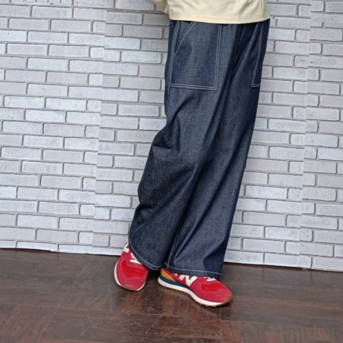 岡山デニム】ライトオンスストレートデニムパンツ ストレッチ