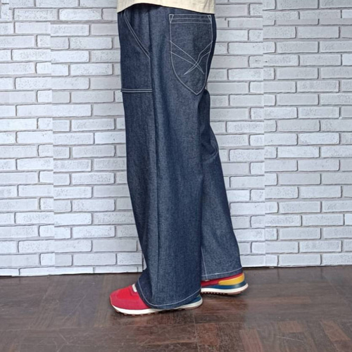 岡山デニム】ライトオンスストレートデニムパンツ ストレッチ