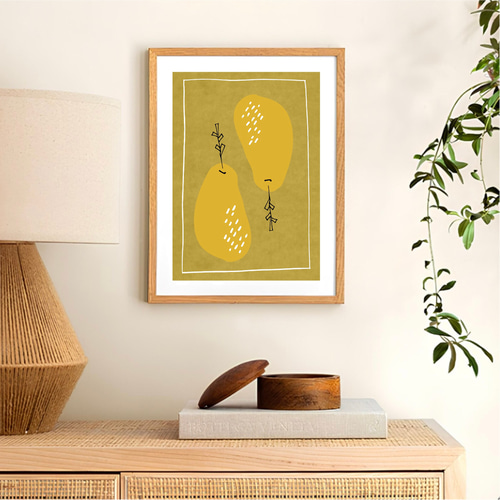 北欧 風 インテリア アート ポスター【 pear twins 】:/065/ 洋梨 果物