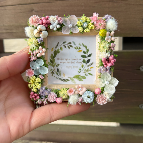 フラワー・リース kurumi 新作》mini miniリース＊withくるみflower