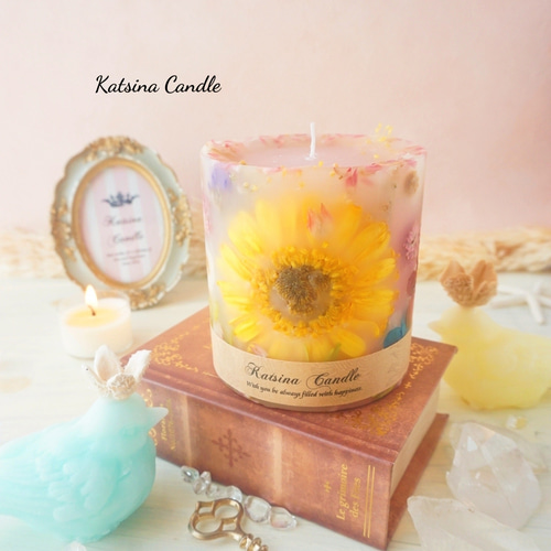 香り付き】選べるカラー / ガーベラのボタニカルのお花キャンドル