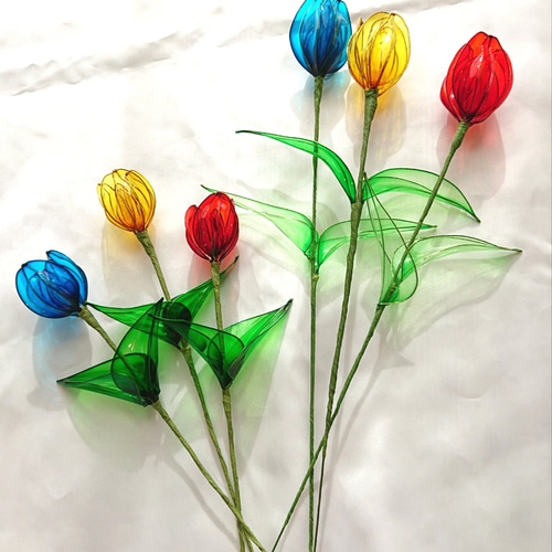 チューリップ 3本 アメリカンフラワー アートフラワー m.m 通販