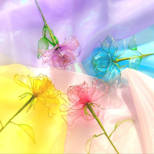 バラ 3本 アメリカンフラワー アートフラワー m.m 通販 11277242