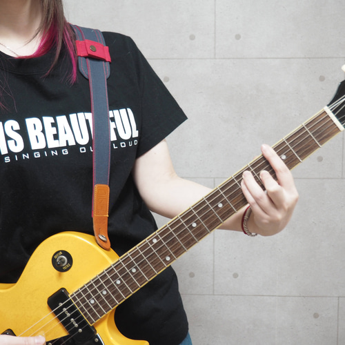 ☆セミオーダー☆細い帆布ギターストラップ 楽器・アクセサリ Bibiri