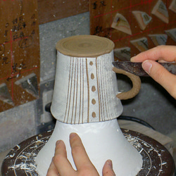 ストライプマグカップ　陶器　コーヒー 8枚目の画像