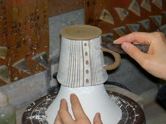 ストライプマグカップ　陶器　コーヒー 8枚目の画像