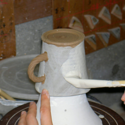 ストライプマグカップ　陶器　コーヒー 7枚目の画像