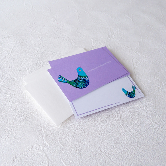留言卡信封套裝（幸福鳥，5對+1） 第7張的照片