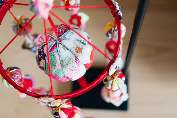 【2024年・ひな祭り】初節句うさぎシンプル2-絹のつりびな(台セット)-京都の縫製師が手縫いしました 17枚目の画像