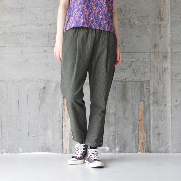 TOGA VIRILIS ヒッコリーストライプラップパンツ44