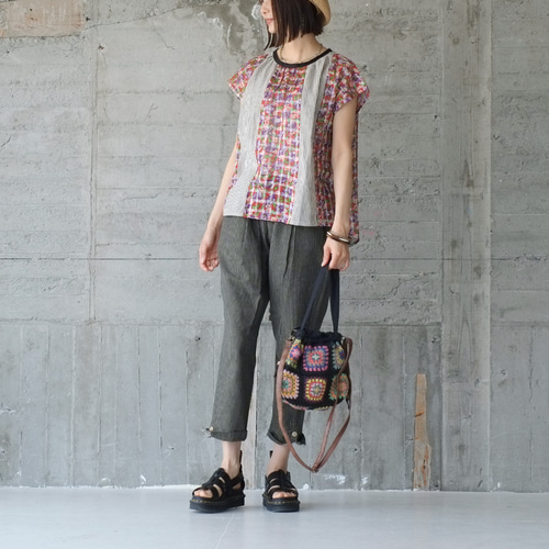 ヒッコリーストライプパンツ （21s-04）オリーブ ロングパンツ