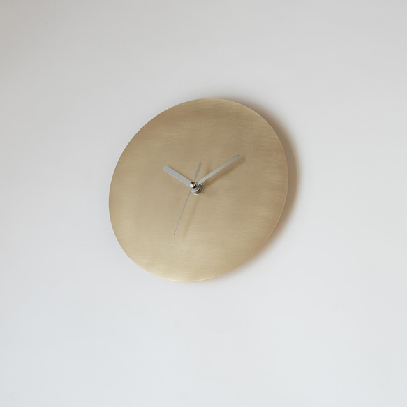 【受注製作】壁掛け時計−タイプ1/真鍮　minimal clock <DISK-type1> / brass 9枚目の画像