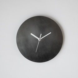 【受注製作】壁掛け時計−タイプ1/真鍮黒染め　minimal clock<DISK-type1>/brass black 1枚目の画像