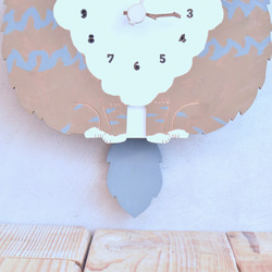 ノルウェージャン・フォレスト・キャット レギュラーサイズ 時計 木製 振り子時計 掛け時計 4枚目の画像