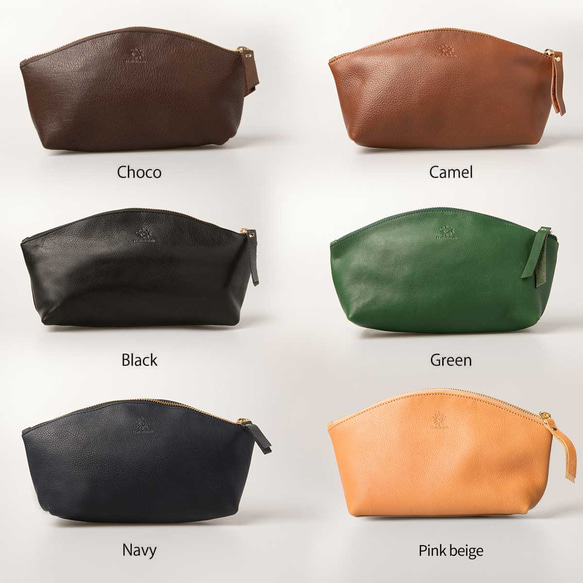 ポーチ 上質で柔らかいヌメ革 大容量 ペンケース 化粧ポーチ 本革 ブラック HAK058 17枚目の画像