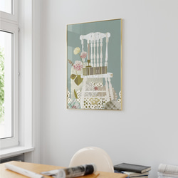花と椅子のポスター　/ i1753 /  母の日　インテリアポスター 4枚目の画像