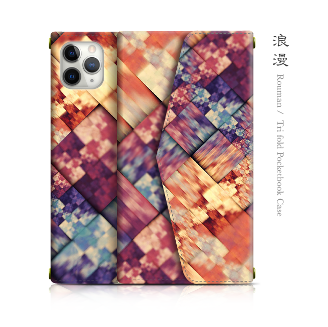 浪漫 - 和風 三つ折り手帳型 iPhoneケース【iPhone全機種対応】スマホショルダー/カード収納