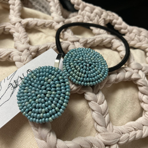 海色ビーズ刺繍♡ヘアゴム ヘアゴム uno accessory 通販 11286098