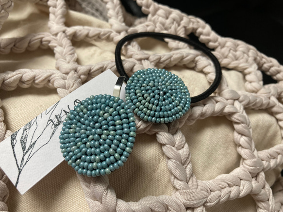 海色ビーズ刺繍♡ヘアゴム ヘアゴム uno accessory 通販 11286098