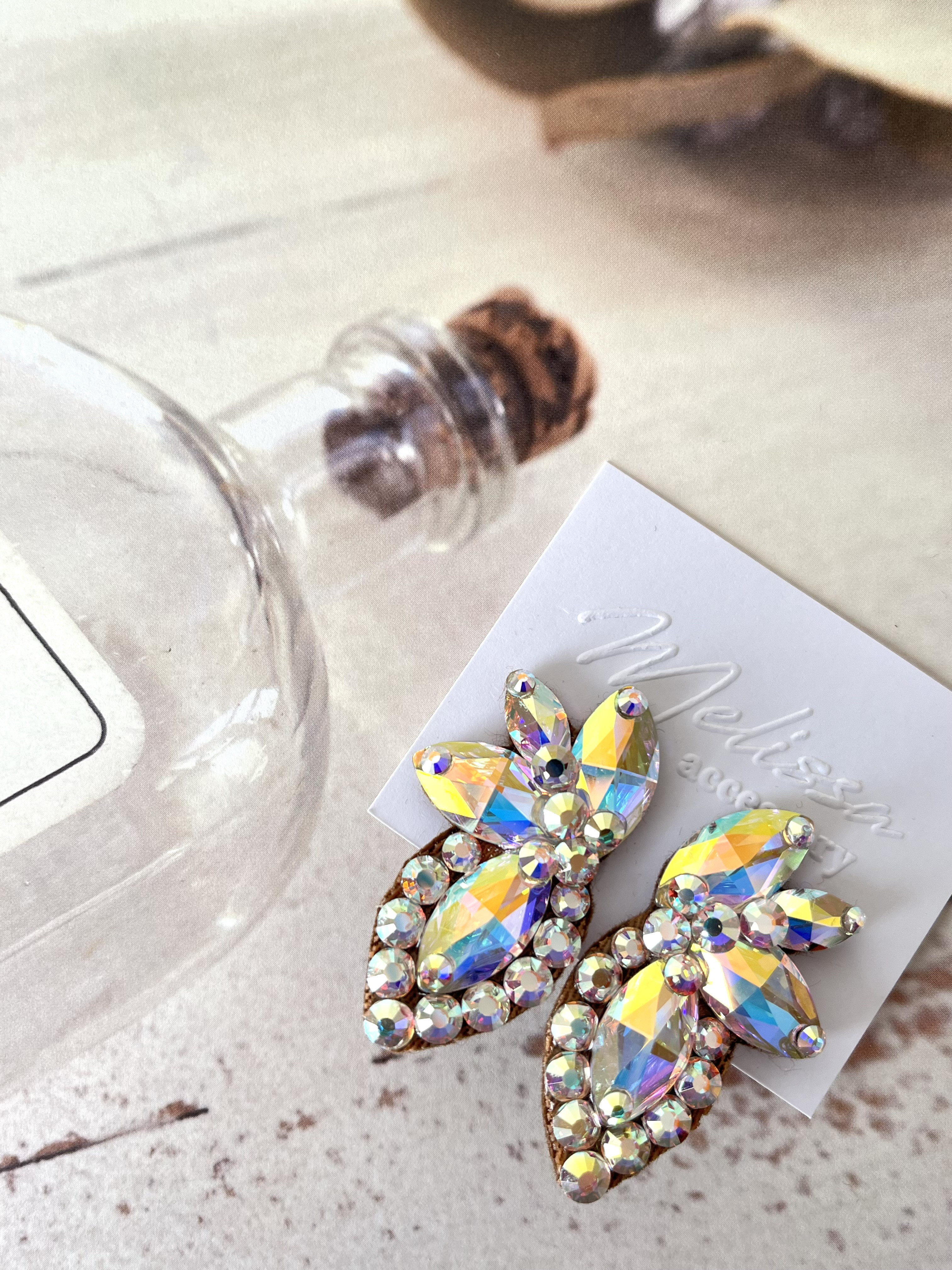 社交ダンス　ウェディング♡ クリスタルオーロライヤリング