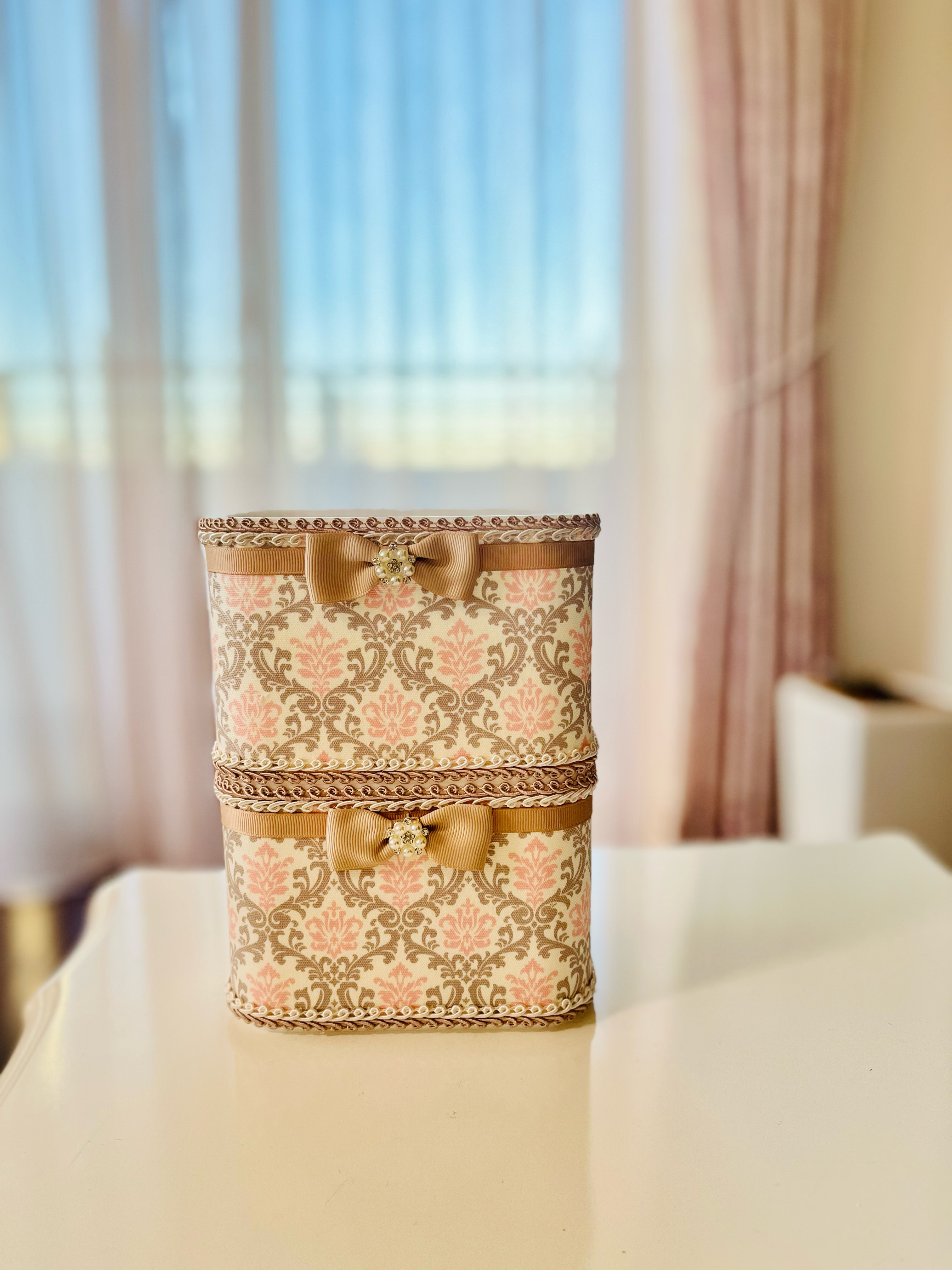 花柄2段小物入れ