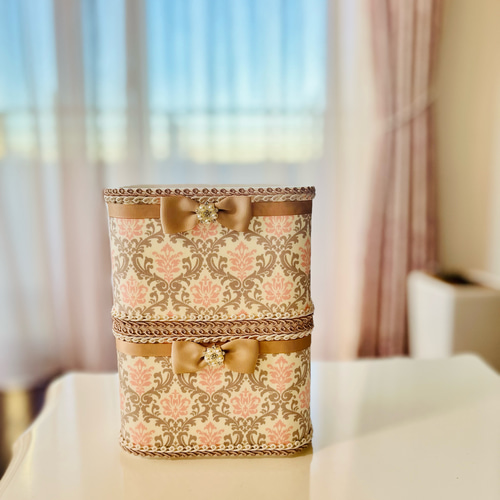 2段式♡ダマスク柄の大人かわいい小物入れ その他インテリア雑貨