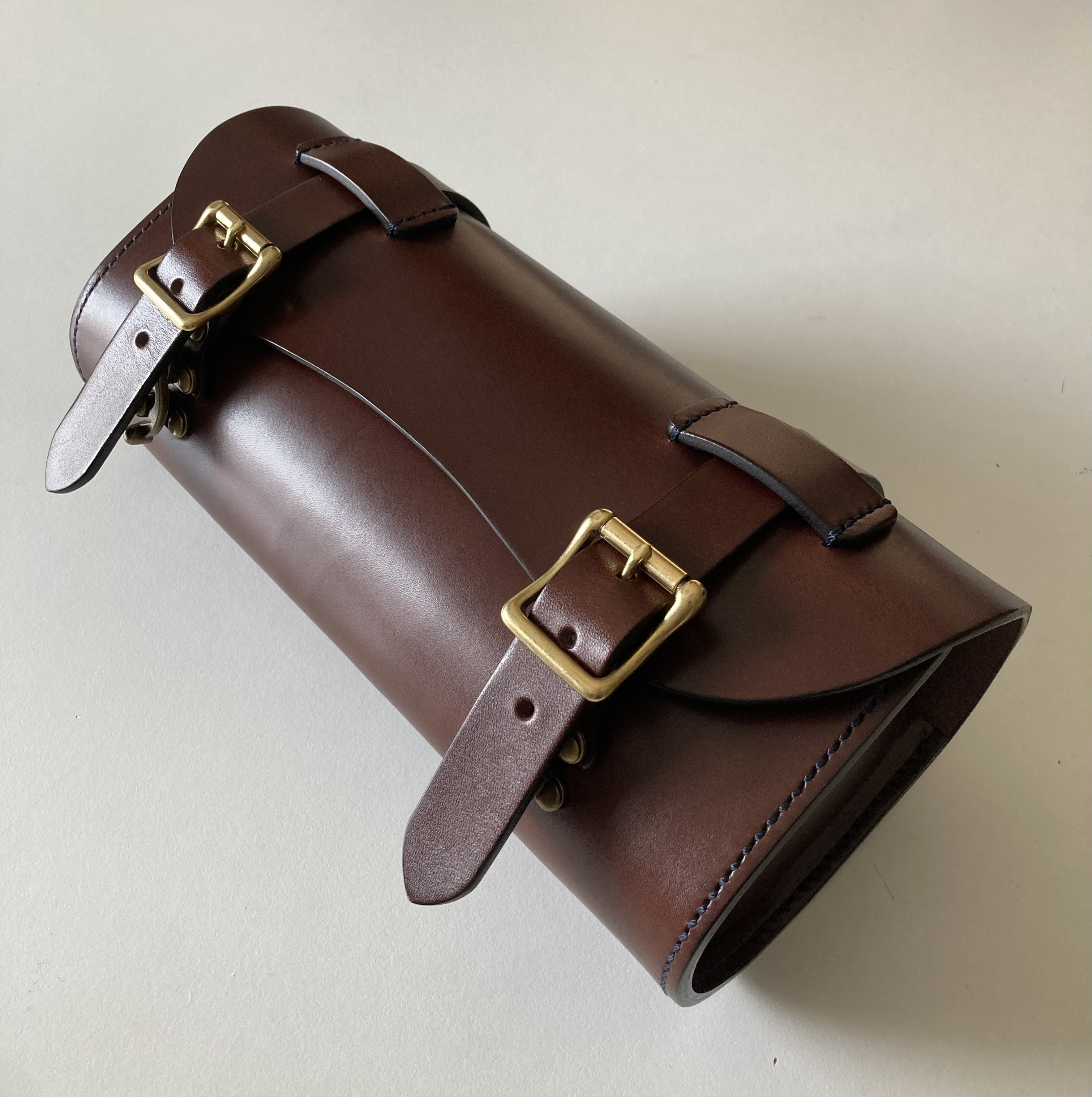 栃木レザー＊バイクツールバック＊バイクバック＊本革＊ロードバイク＊ヌメ革