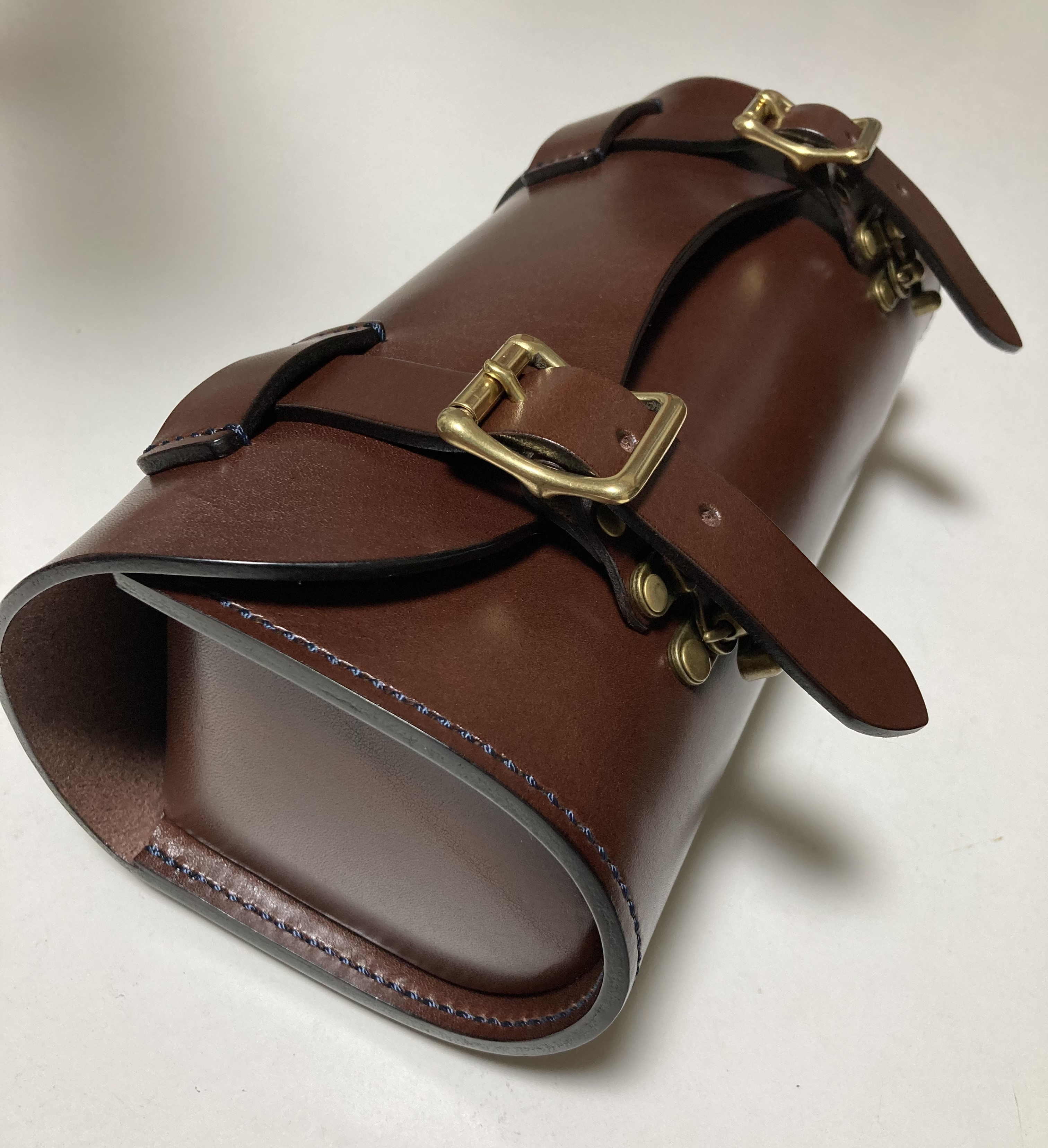 栃木レザー＊バイクツールバック＊バイクバック＊本革＊ロードバイク＊ヌメ革