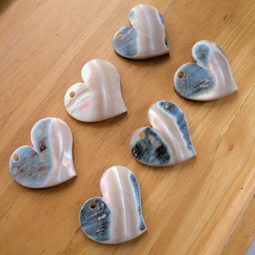 夜光貝磨きアクセサリー作りキット ✳【 ハート 】 キット 夜光貝