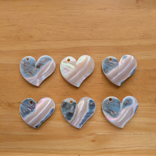 夜光貝磨きアクセサリー作りキット ✳【 ハート 】 キット 夜光貝