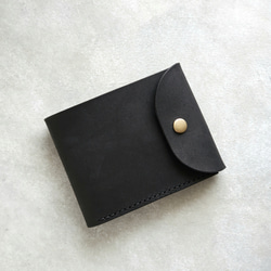 大人シンプルな二つ折り財布（ブラック） 2枚目の画像