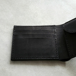 大人シンプルな二つ折り財布（ブラック） 5枚目の画像