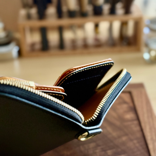 受注製作 栃木ワイルドサドルブラック ラウンドファスナーミドル