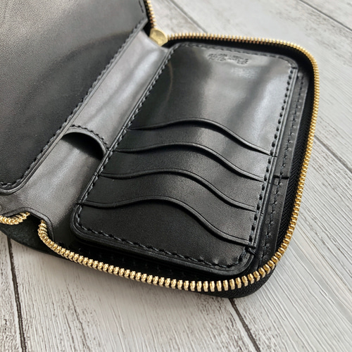 ハーフウォレット　栃木レザー　ワイルドレザー　ブラック ハーフウォレット 栃木レザー ワイルドレザー ブラック