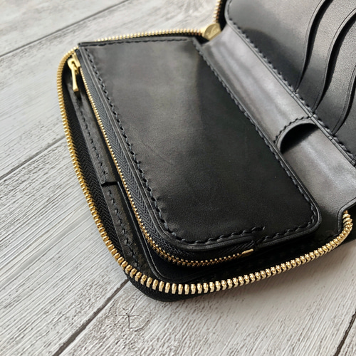 ハーフウォレット　栃木レザー　ワイルドレザー　ブラック ハーフウォレット 栃木レザー ワイルドレザー ブラック