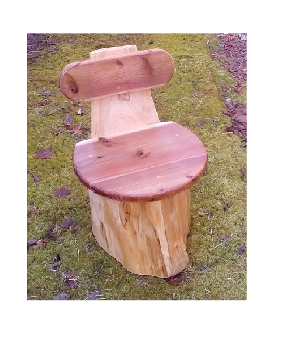 桜 丸太椅子 スツール 持ち手付き