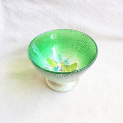 虫明焼 灰釉彩貫入盃(翡翠・黒井博史作) 酒器 盃 食器 陶器 焼物
