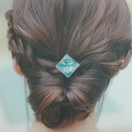 シーグラス ヘアゴム レジンヘアゴム 海の宝石 シェル 夏