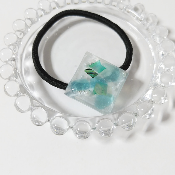 No 753☆海模様レジンヘアアクセサリー☆夏☆٩(๑❛ᴗ❛๑)۶ レジン