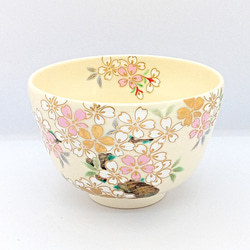 茶盌「桜花」京焼・清水焼　京都　伝統工芸品　京焼　清水焼　さくら　桜　抹茶　抹茶盌 2枚目の画像