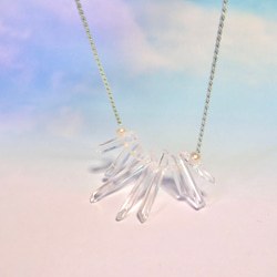 絹紐と水晶の束／316L-necklace 1枚目の画像