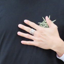 クラウンリング シルバー925 指輪 【刻印無料】 クラウン 王冠 リング シルバーアクセサリー メンズ 選べる 天然石 12枚目の画像