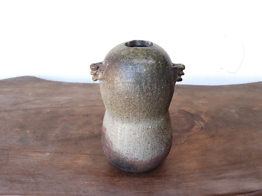 備前焼 耳付花入れ　h2-089