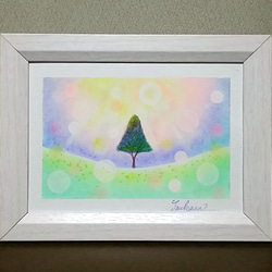 パステルアート 木漏れ日と希望の木 パステル画原画 絵画 T's