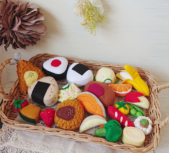 フェルト おままごと おかずが選べるお弁当セット(受注製作