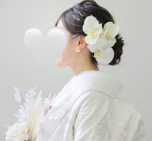 5日以内発送◎big マットフラワーのシンプルピアス/イヤリング*和装*白